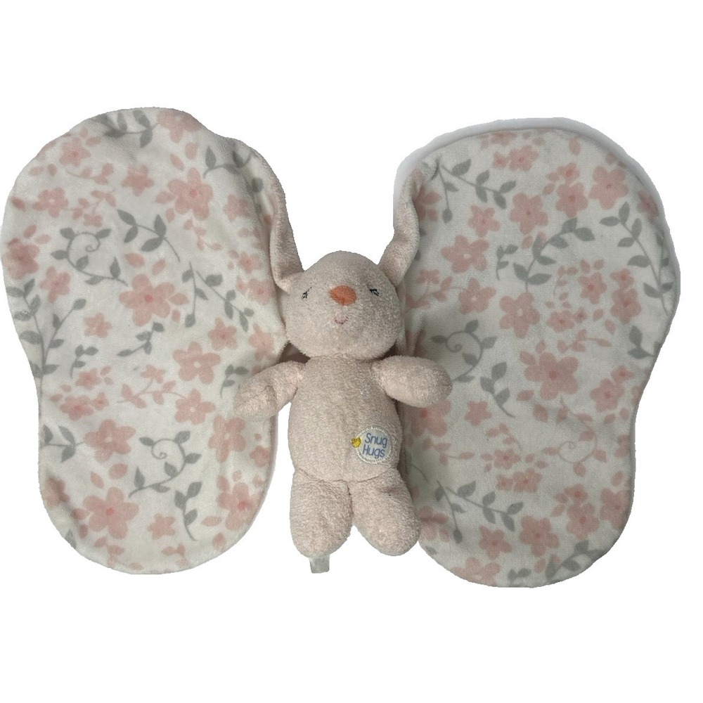 Kids Preferred Snug Hugs Bunny Security Blanket Plush Big Pink Flower Ears